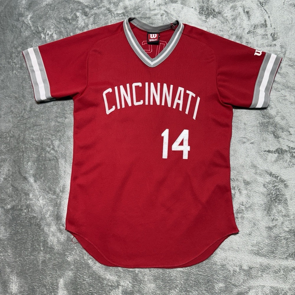 VTG Pete‎ Rose Cincinnati Reds Wilson Jersey Made in USA 80s 90s Large